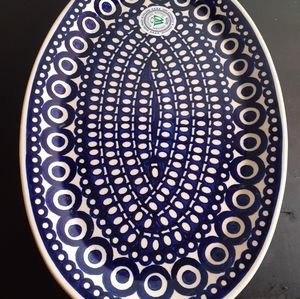EXQUISITE NEW Boleslaweic Wiza Poland 8"x12" Oval Platter.